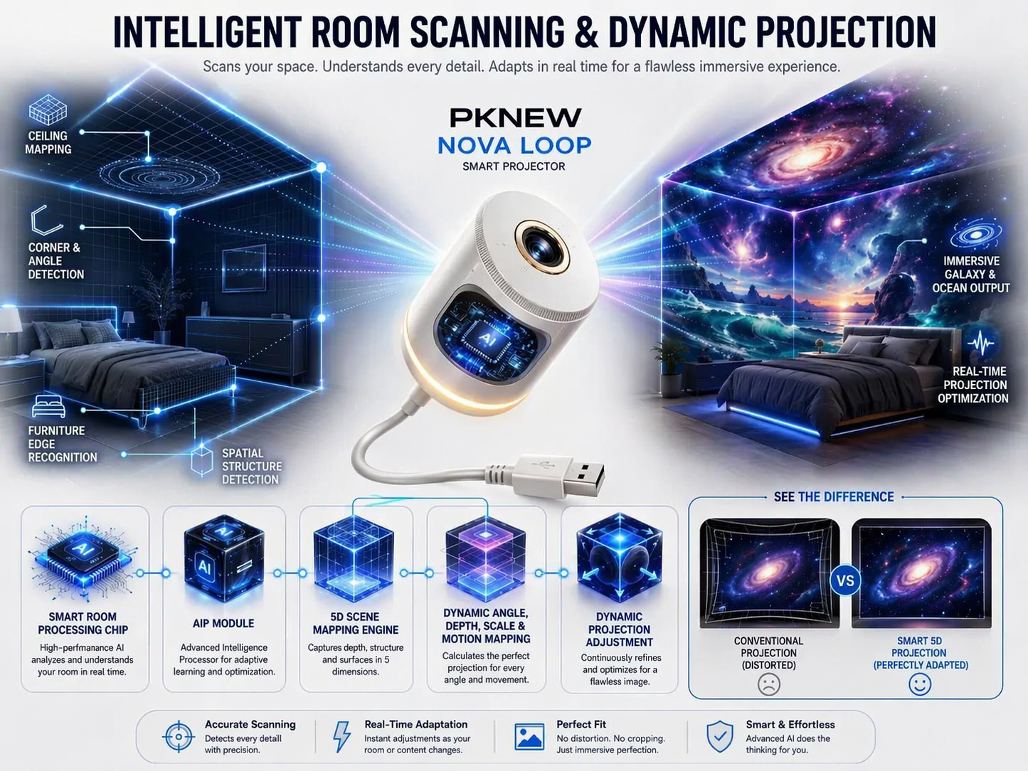 30%off🎁 PKNEW® 🎁 360° Galaxy & Ocean Wave Ambient Projector🎁