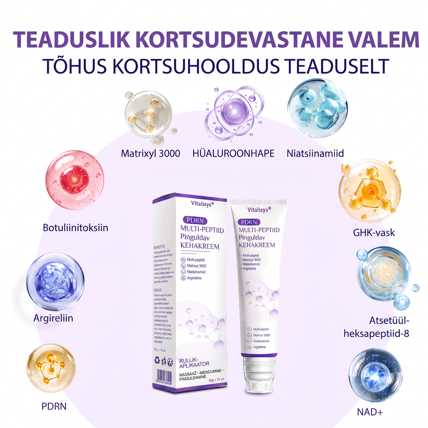 🇪🇪 Dermatoloogide lemmik🥦 | 🌥️Vitalisys® PDRN multi-peptiid kehamassaažikreem – Vananemisvastane, niisutav, pinguldav, taastav, siluv, akne ja plekkide eemaldamiseks, soolatüügaste ja sünnimärkide eemaldamiseks, psoriaasi leevendamiseks.❤️