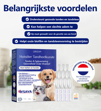 [Officiële Store] 🐶🥇 LERCEA® Orale Vloeistof voor Gebit & Spijsvertering – Tandreiniging, frissere adem, verwijdert tandplak, ondersteunt de regeneratie van tandvlees🐈 (voor katten & honden)