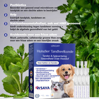 [Officiële Store] 🐶🥇 LERCEA® Orale Vloeistof voor Gebit & Spijsvertering – Tandreiniging, frissere adem, verwijdert tandplak, ondersteunt de regeneratie van tandvlees🐈 (voor katten & honden)