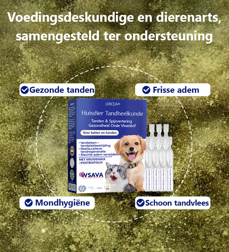 [Officiële Store] 🐶🥇 LERCEA® Orale Vloeistof voor Gebit & Spijsvertering – Tandreiniging, frissere adem, verwijdert tandplak, ondersteunt de regeneratie van tandvlees🐈 (voor katten & honden)