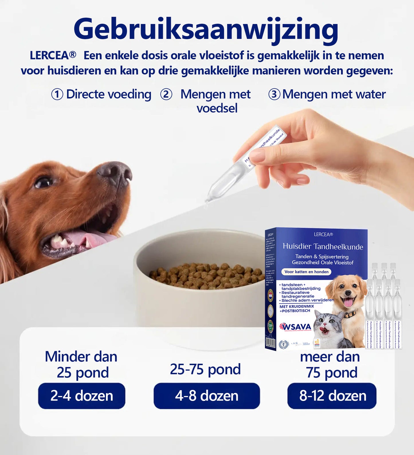[Officiële Store] 🐶🥇 LERCEA® Orale Vloeistof voor Gebit & Spijsvertering – Tandreiniging, frissere adem, verwijdert tandplak, ondersteunt de regeneratie van tandvlees🐈 (voor katten & honden)
