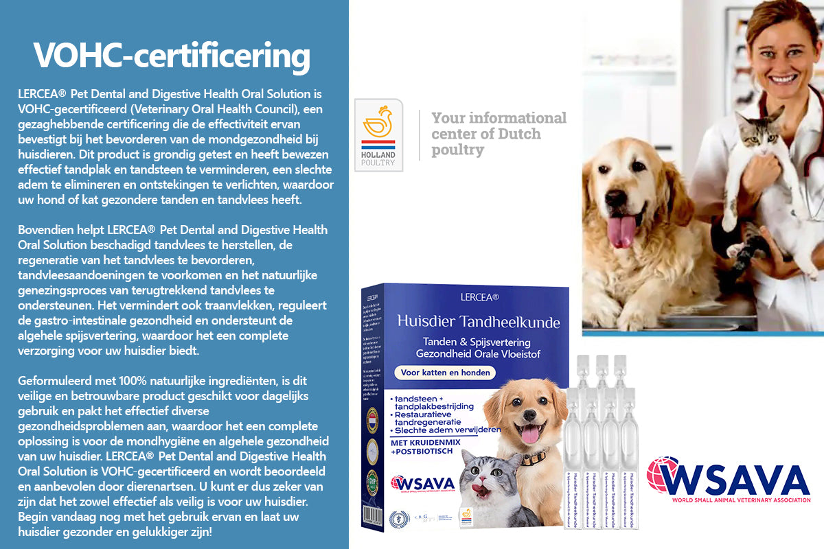 [Officiële Store] 🐶🥇 LERCEA® Orale Vloeistof voor Gebit & Spijsvertering – Tandreiniging, frissere adem, verwijdert tandplak, ondersteunt de regeneratie van tandvlees🐈 (voor katten & honden)